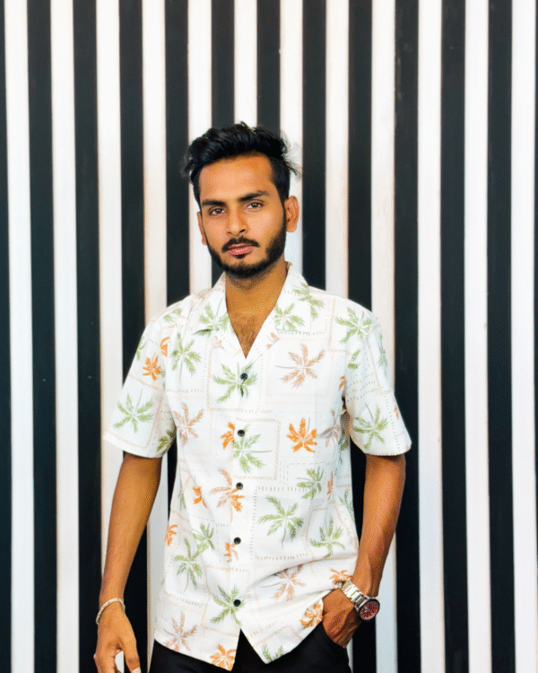 Half print shirt for men