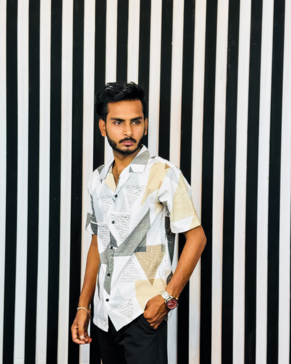 Half print shirt for men