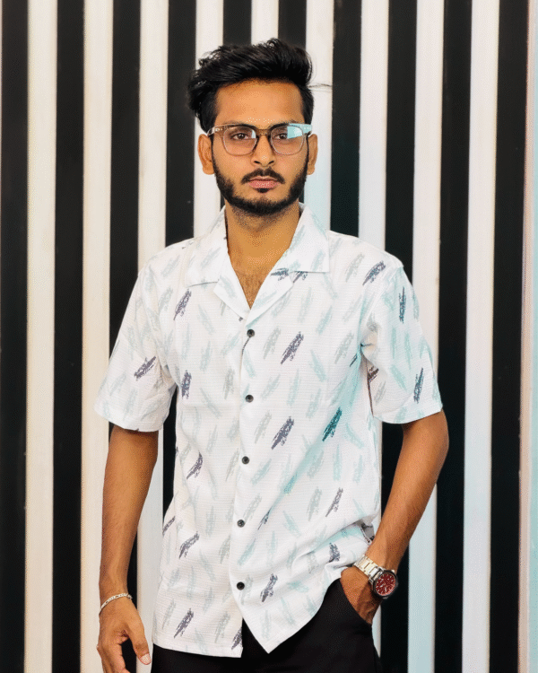 Half print shirt for men